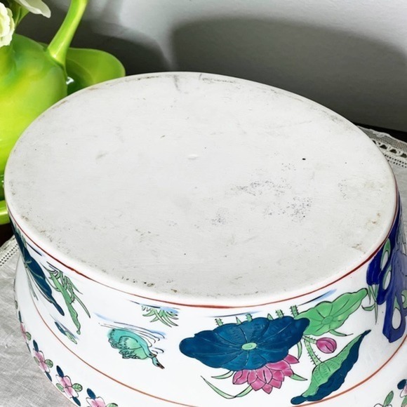 Vintage Duck Bird Oval Covered‎ Casserole Dish Tureen Chinese Export Asian Lotus - Picture 10 of 11